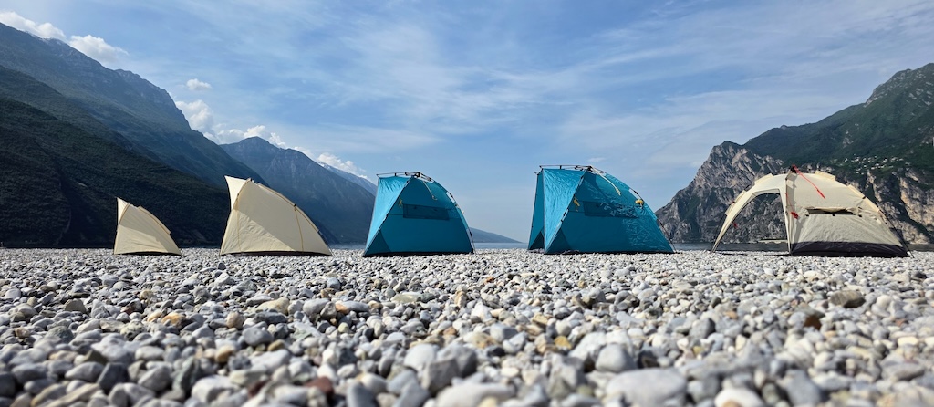 Beach shelter buying guide – all uquip models compared at Lake Garda