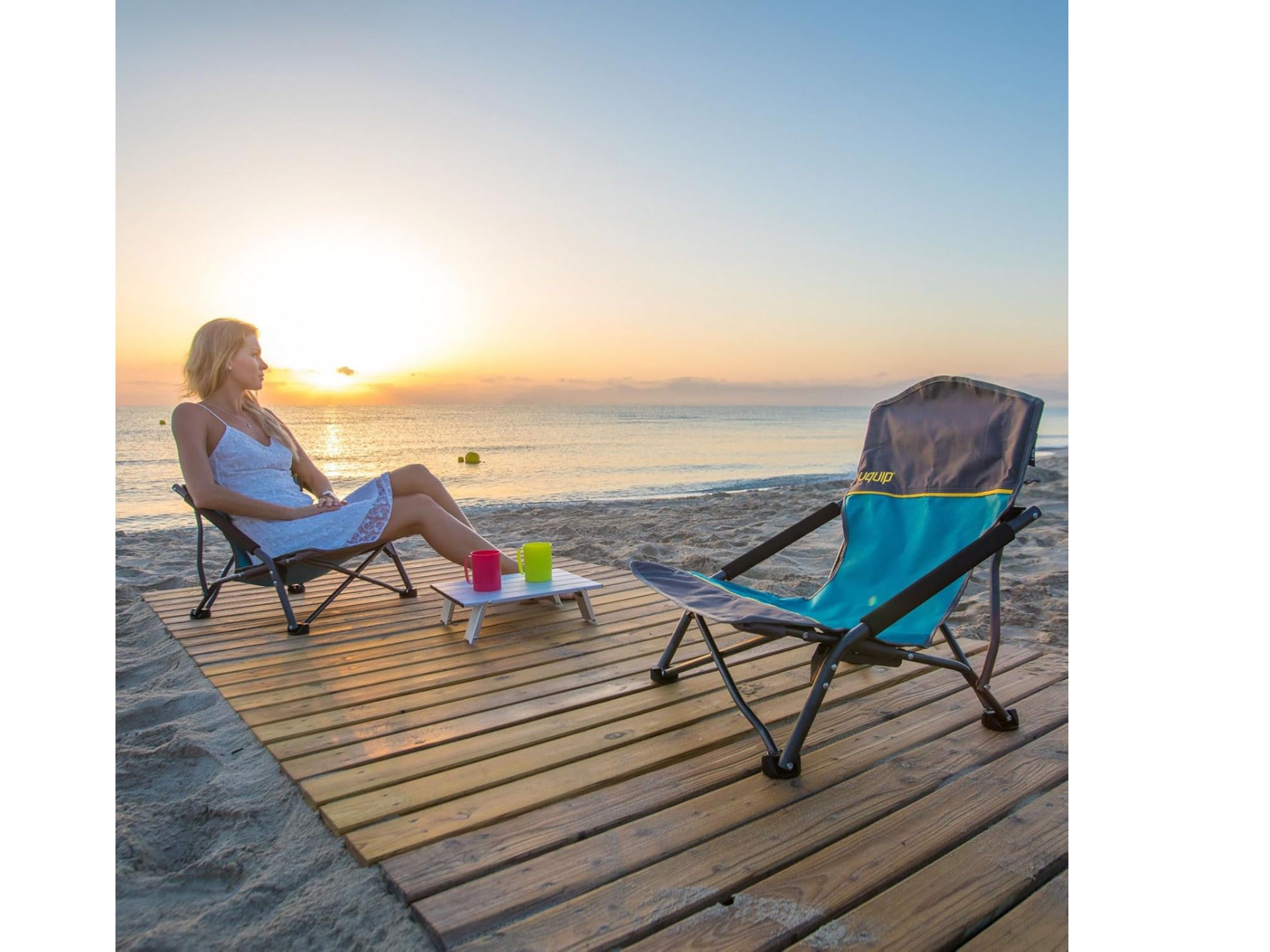 Strandstuhl Test & Vergleich – uquip Sandy mit Sand-Feet am Strand