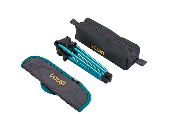 uquip ThreeSixty Mini zusammengefaltet – ultrakleines Packmaß 30 × 10 × 10 cm