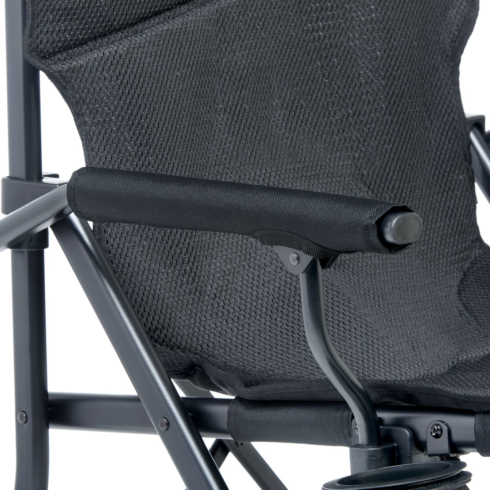 Detailaufnahme des Air Mesh Comfort+ Materials am uquip Campingstuhl